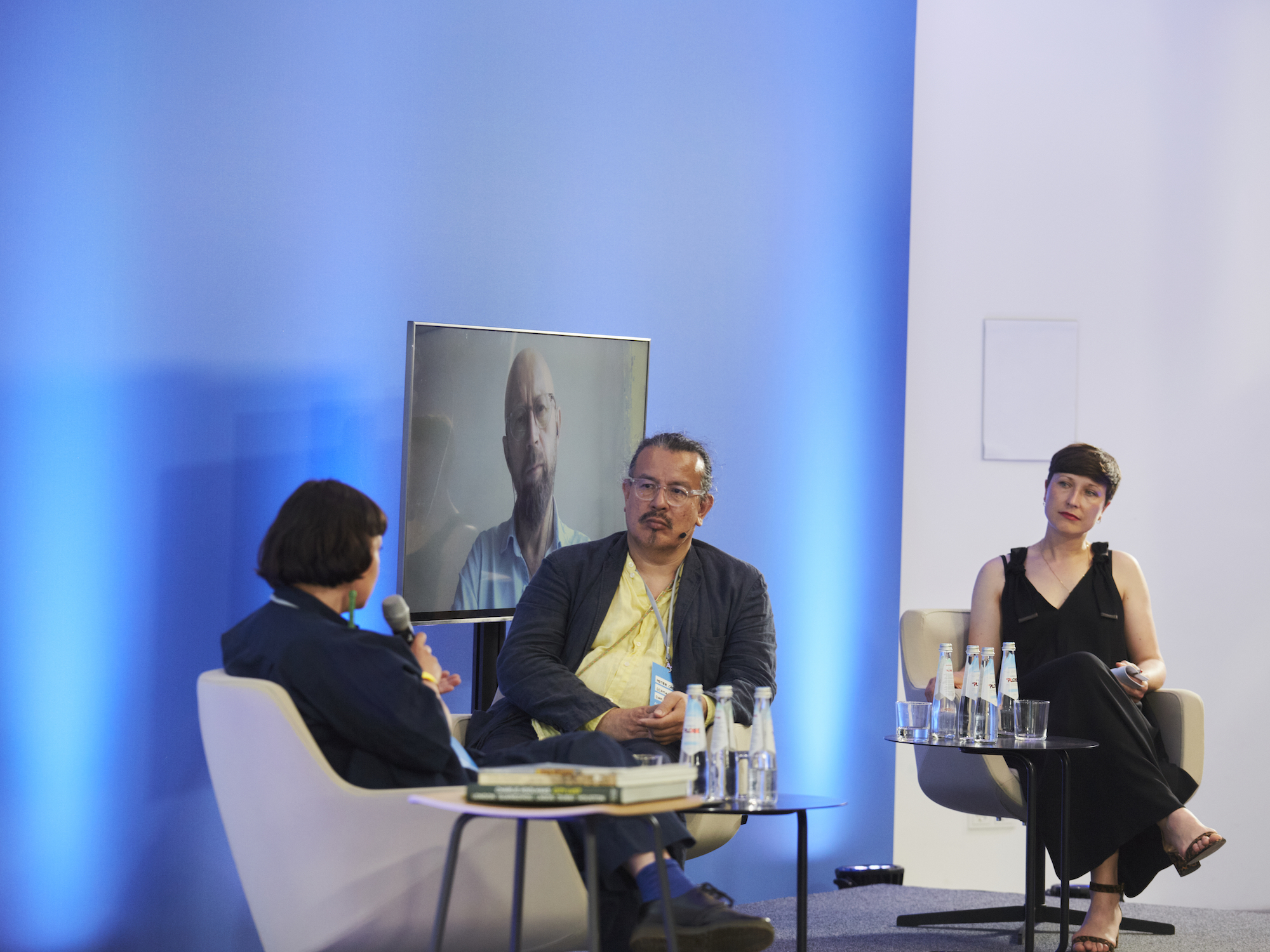 Architecture Matters 2022 Konferenz im Munich Urban Colab Panel Session Ukraine & Future mit Peter Schmal, Direktor Deutsches Architekturmuseum, Nadin Heinich, plan A und Tinatin Gurgenidze, Tbilisi Architecture Biennial Foto: Tanja Kernweiss Organisation Alexandra Forciniti